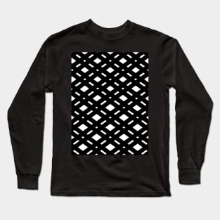 Black and white crisscross pattern Long Sleeve T-Shirt